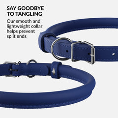 CollarDirect collar de cuero enrollado suave, perfecto para uso diario.