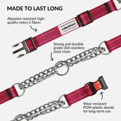 CollarDirect martingale en color rojo oscuro, estilo y confort.