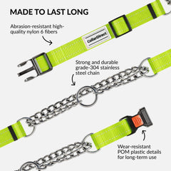 CollarDirect reflective-thread lime-green collar for night visibility