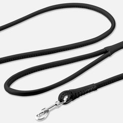 CollarDirect rolled leather dog leash 6ft blue, smooth grip for confident handling during walks