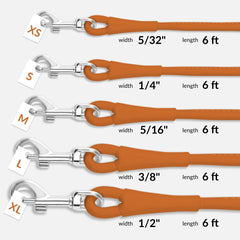 CollarDirect rolled leather leash 6ft red ideal for training and daily adventures.