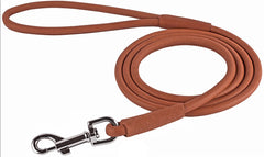 CollarDirect rolled leather leash 6ft blue highlights visibility and reliable strolls