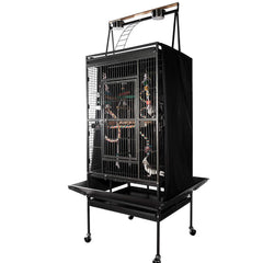 Colorday Good Night cover on play-top cage reduces distractions during rest.