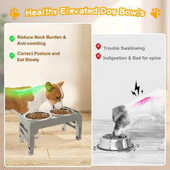 COMESOON adjustable-height 6in setting supports ergonomic feeding for small to medium dogs