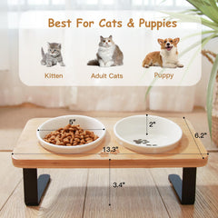 COMESOON ceramic cat bowls 13 oz each, ideal for small to medium cats