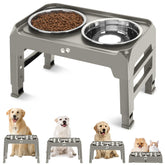 COMESOON elevated-bowls-stand with four-height options for easier dog feeding.