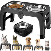 COMESOON elevated-dog-bowl-stand with two 10-inch bowls for large dogs, sturdy feeding setup.
