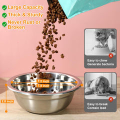 COMESOON flat-bottom dog bowl demonstrates stable design to prevent tipping