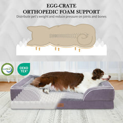 Comfort Expression egg-crate foam detail emphasizes even weight distribution for joints.