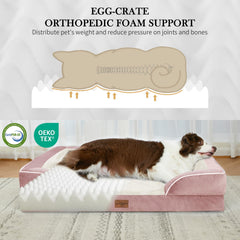 Comfort Expression orthopedic bed with removable bolsters offers neck and head security during rest.