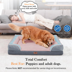 Comfort Expression orthopedic bed removable bolsters show secure, cozy nesting for anxious pets