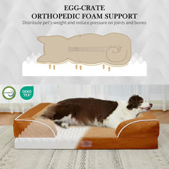 Comfort Expression orthopedic dog bed egg crate foam close-up highlights joint-supporting design