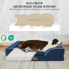Comfort Expression foam core egg crate highlights joint friendly cushioning for aging pets
