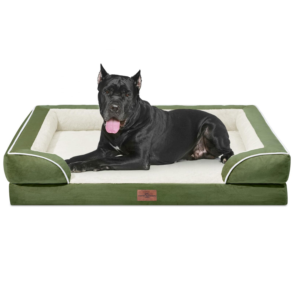 Comfort Expression orthopedic dog bed front view, ample space for extra large dogs.