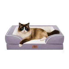 Comfort Expression orthopedic dog bed with closed-top purple design for secure neck support.