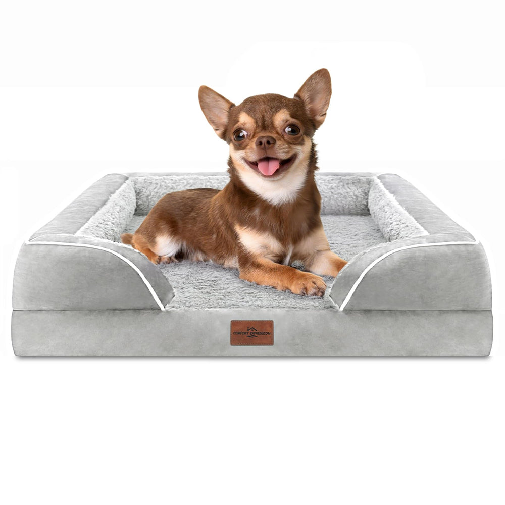 Comfort Expression orthopedic dog bed front view shows secure wrap for neck support