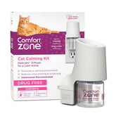 Comfort Zone cat diffuser in room promotes calming environment for anxious cats.