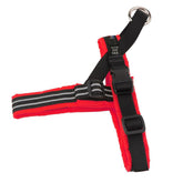 ComfortFlex Sport Harness red front view demonstrates no-choke design for safer, comfortable walks.