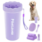 Comotech paw cleaner large purple setup showing all-in-one paw washing system for pets