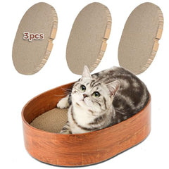 ComSaf 3-pcs cat scratching board with box showcases versatile scratching setup for indoor cats