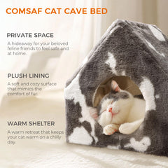 ComSaf cat bed house cave interior ideal for kittens resting