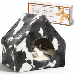 ComSaf cat bed house warm plush interior cozy hideaway