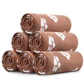 Comsmart dog blankets six-pack with paw print brown 39x31 for versatile pet comfort