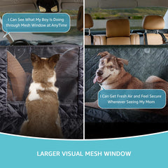 Comwish dog seat cover mesh window improves airflow and calms anxious dogs