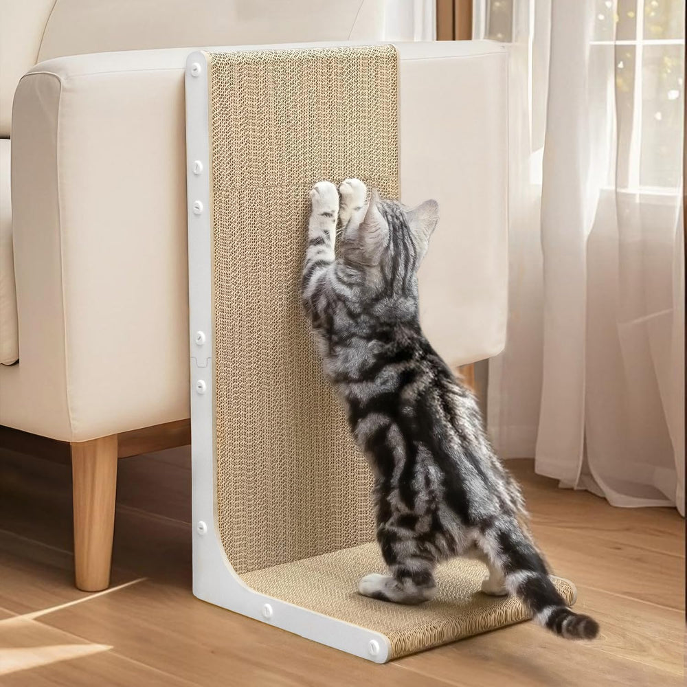 Conlun Cardboard Cat Scratcher vertical wall-mounted 23-inch for space-saving scratching.