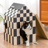 Conlun Casa de Gatos: rascador con menta de gato incluida para juego