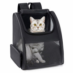 Conlun cat backpack with 3-side mesh windows delivers breathable airflow and pet visibility.