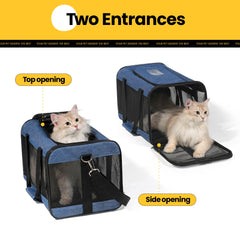 Conlun cat carrier external pocket storage for essentials on the go.