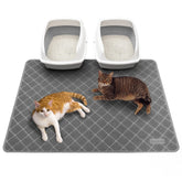 Conlun cat litter mat grid-closeup showing tight mesh trapping loose litter and keeping floors clean.