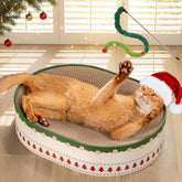 Conlun cat-scratcher-bed-oval-board provides cozy rest and satisfying scratch