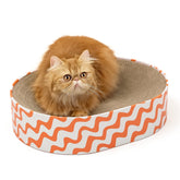 Conlun oval scratcher surface promotes comfortable scratching and lounging.