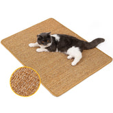 Conlun Cat Scratcher Mat in natural sisal, large brown for long-lasting claws.