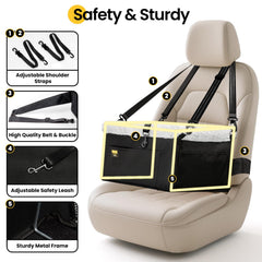 Conlun dog car seat booster includes cozy cushion with airflow through mesh sides.