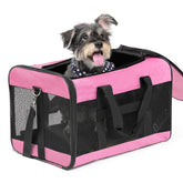 Conlun dog carrier soft sided top view shows safe, breathable travel for pets.