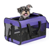 Conlun soft-sided dog carrier top view for easy car travel with pets.