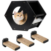 COOLEX cat shelf wall-mounted black provides space-saving climbing area for curious cats