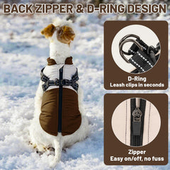 COOHAMS dog winter coat reflective strips enhance visibility for safety at dawn or dusk.