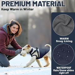 COOHAMS dog winter coat waterproof shell image highlighting wind protection during winter strolls.