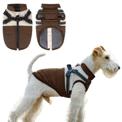 COOHAMS dog winter coat waterproof shell keeps a small dog dry during winter walks.