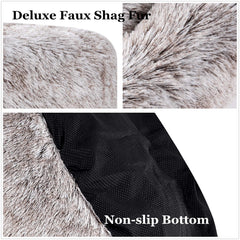 Coohom oval calming donut dog bed is machine washable for easy cleaning