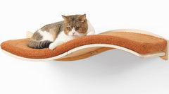 COOLEX cat wall shelves 35inch-wavy-perch provides sturdy elevated lounging for large cats