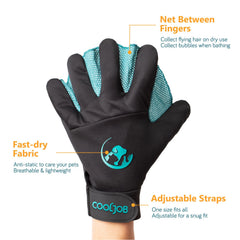 COOLJOB gloves show 384 varied-length 3D tips for efficient fur removal