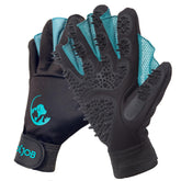 COOLJOB grooming gloves with webbed finger design for thorough bath-time cleaning