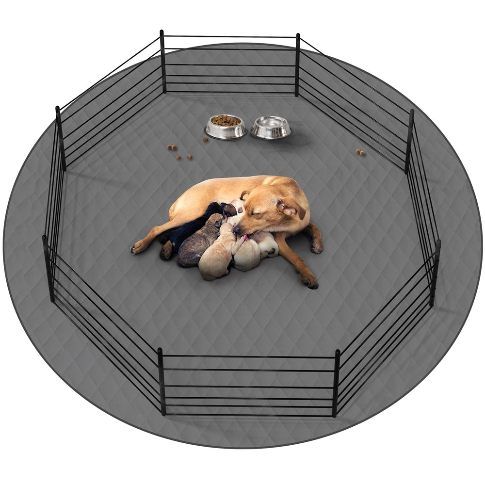 CoolShields round 65-inch pad in use over a crate for wide coverage