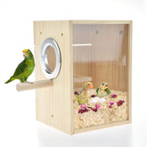 CooShou bird nest box front view with clear acrylic for easy monitoring.