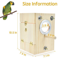 CooShou bird nest box inside view revealing eggs shelter and safe compartments.